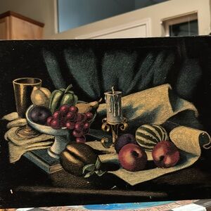 Vintage Black felt painting
